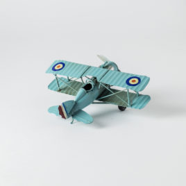 Avión Biplano azul-3